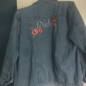 David’s Bridal denim bride jacket